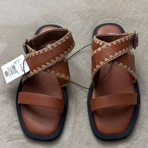 a.n.a womens  brown strappy sandals size 7.5